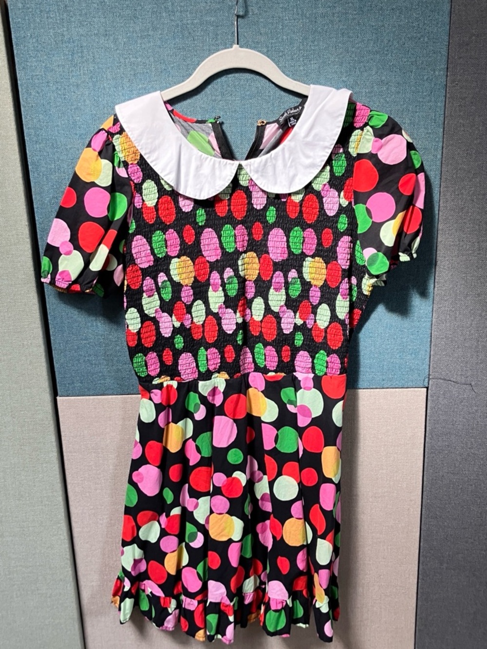 Smak Parlour Unique Vintage Polka Dot Peter Pan Collar Mini Dress